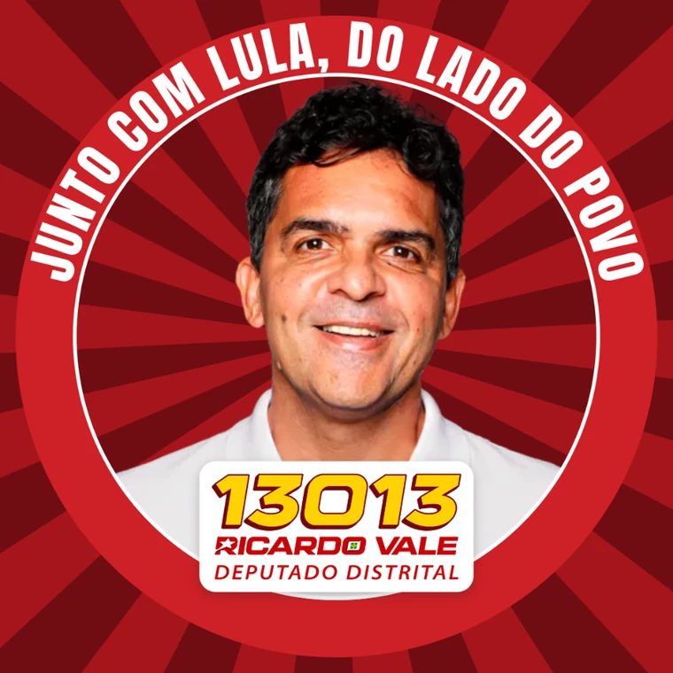 Exemplo de foto de perfil feita na ferramenta: o candidato dentro da moldura Junto com Lula, do lado do povo
